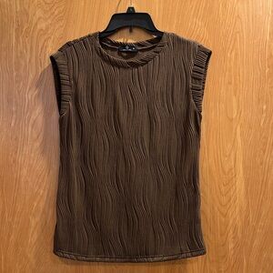 Elegant Brown Sleeveless Muscle Tee